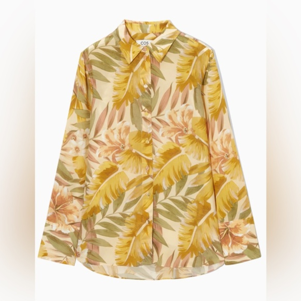 COS Silk Floral Blouse 100% Mulberry US 8